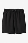 Boy's Lennox Hermosa Solid Volley 16" Swim Trunks - Black | O'Neill