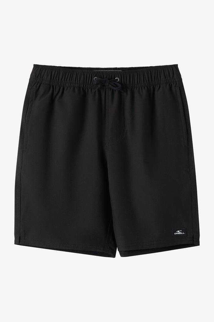Boy's Lennox Hermosa Solid Volley 16" Swim Trunks - Black | O'Neill