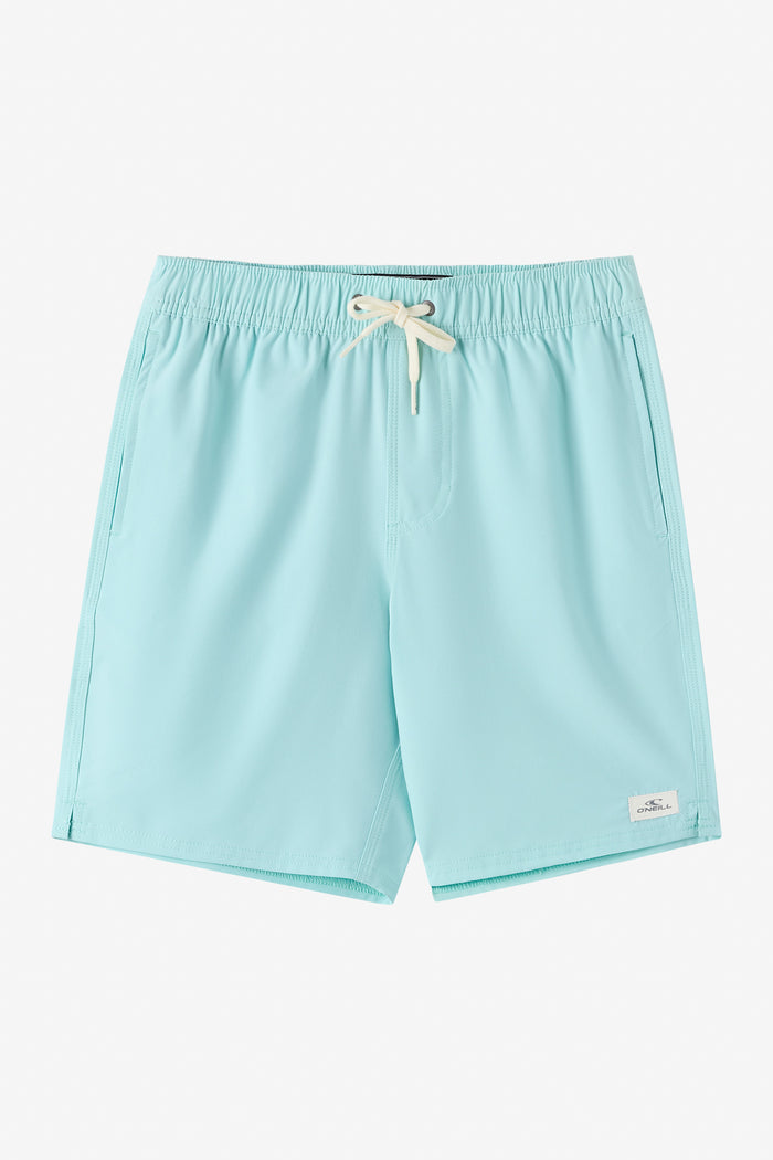 Boy's Lennox Hermosa Solid Volley 16" Swim Trunks - Canal Blue | O'Neill