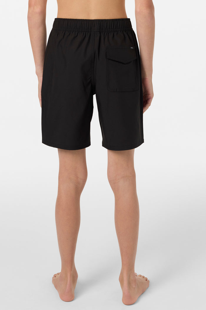 Boy's Lennox Hermosa Solid Volley 16" Swim Trunks - Black | O'Neill