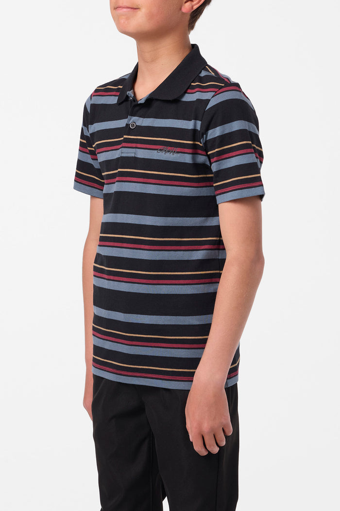 Boy's Novak Knit Polo Shirt - Black | O'Neill