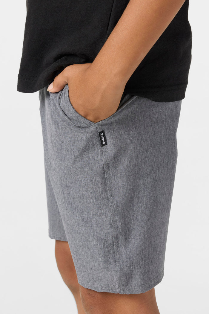 Boy's Reserve Heather 18" Hybrid Shorts - Heather Grey | O'Neill