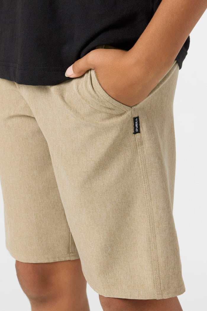 Boy's Reserve Heather 18" Hybrid Shorts - Hthr Khaki | O'Neill