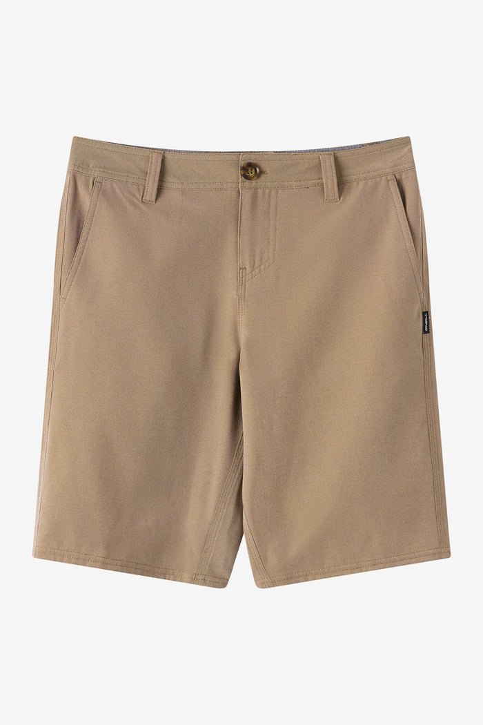 Boy's Reserve Light Check 18" Hybrid Shorts - Dark Khaki 2 | O'Neill