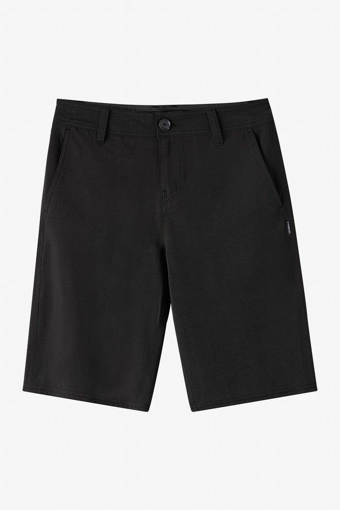 Boy's Reserve Light Check 18" Hybrid Shorts - Black | O'Neill