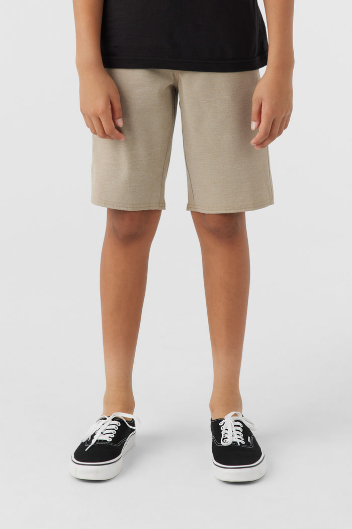 Boy's Reserve Light Check 18" Hybrid Shorts - Dark Khaki | O'Neill