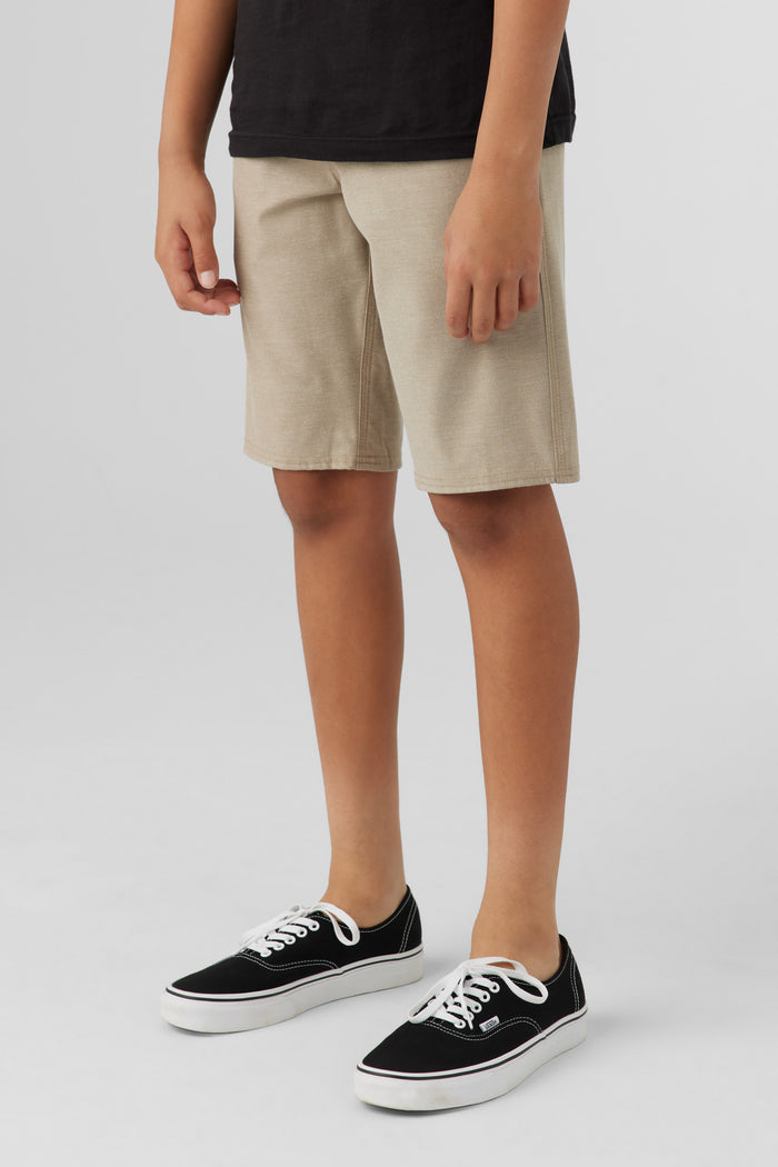 Boy's Reserve Light Check 18" Hybrid Shorts - Dark Khaki | O'Neill