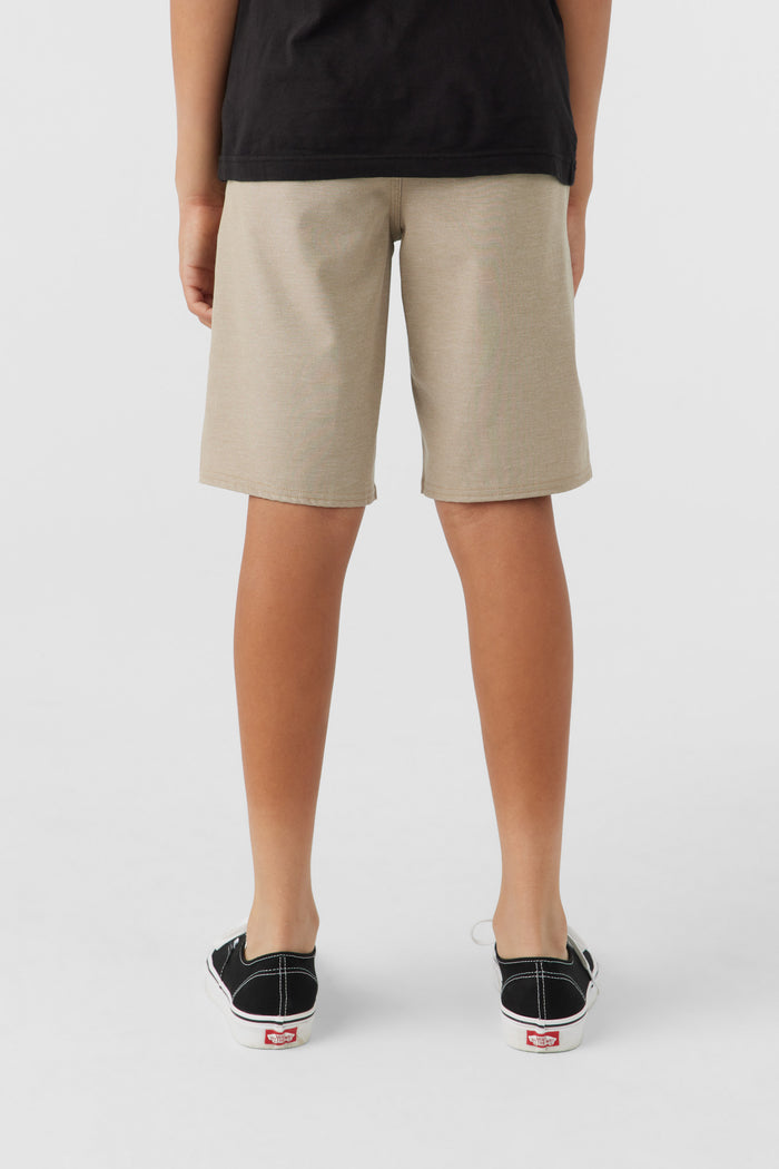 Boy's Reserve Light Check 18" Hybrid Shorts - Dark Khaki | O'Neill