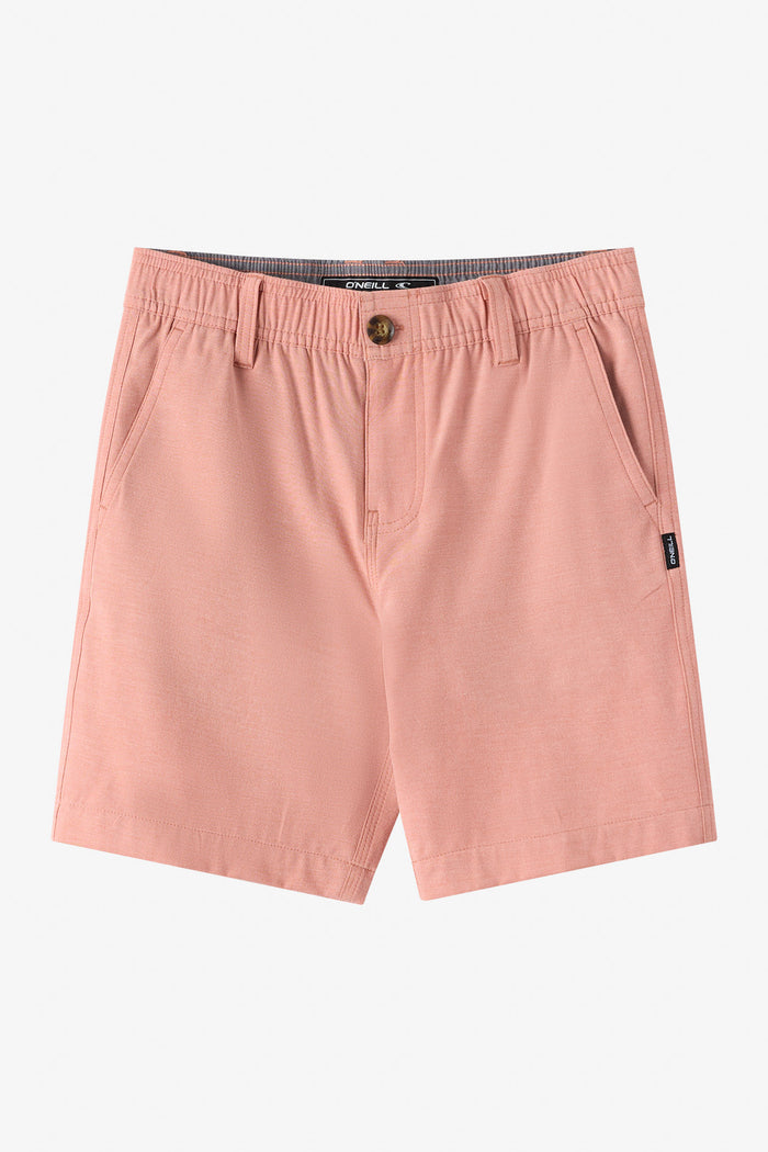 Boy's Reserve Light Check Elastic Waist 16" Hybrid Shorts - Langoustino | O'Neill