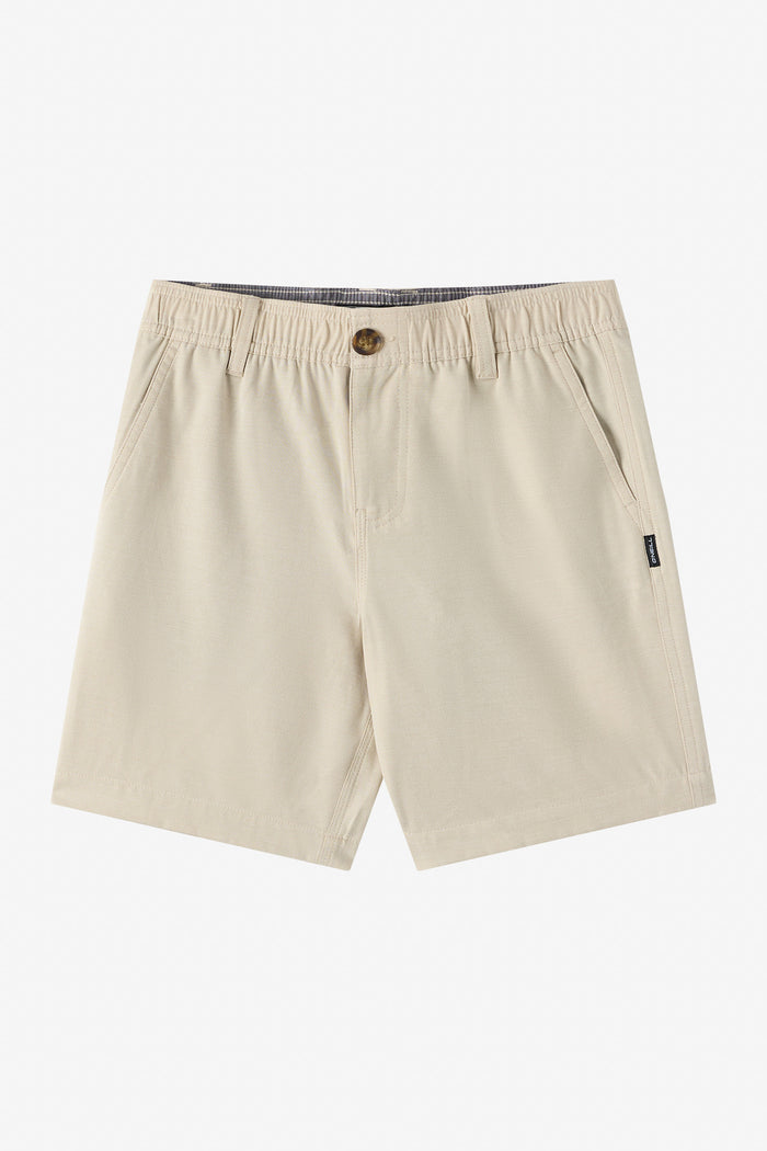 Boy's Reserve Light Check Elastic Waist 16" Hybrid Shorts - Lt Khaki | O'Neill