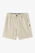 Boy's Reserve Light Check Elastic Waist 16" Hybrid Shorts - Lt Khaki | O'Neill