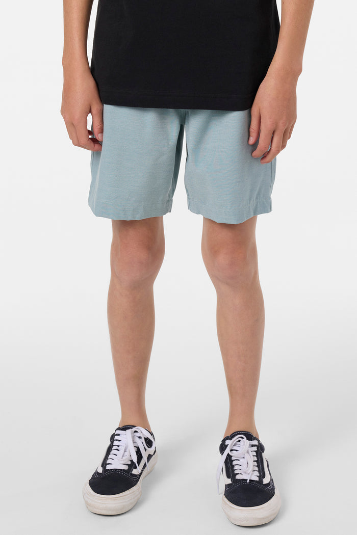 Boy's Reserve Light Check Elastic Waist 16" Hybrid Shorts - Stone Blue | O'Neill