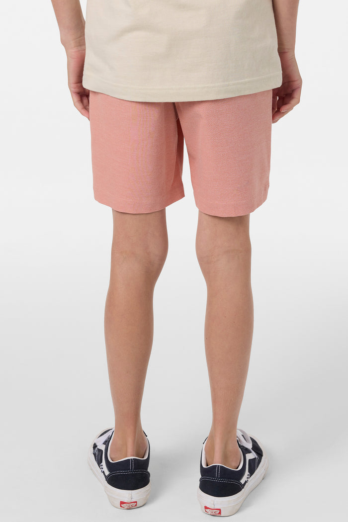 Boy's Reserve Light Check Elastic Waist 16" Hybrid Shorts - Langoustino | O'Neill