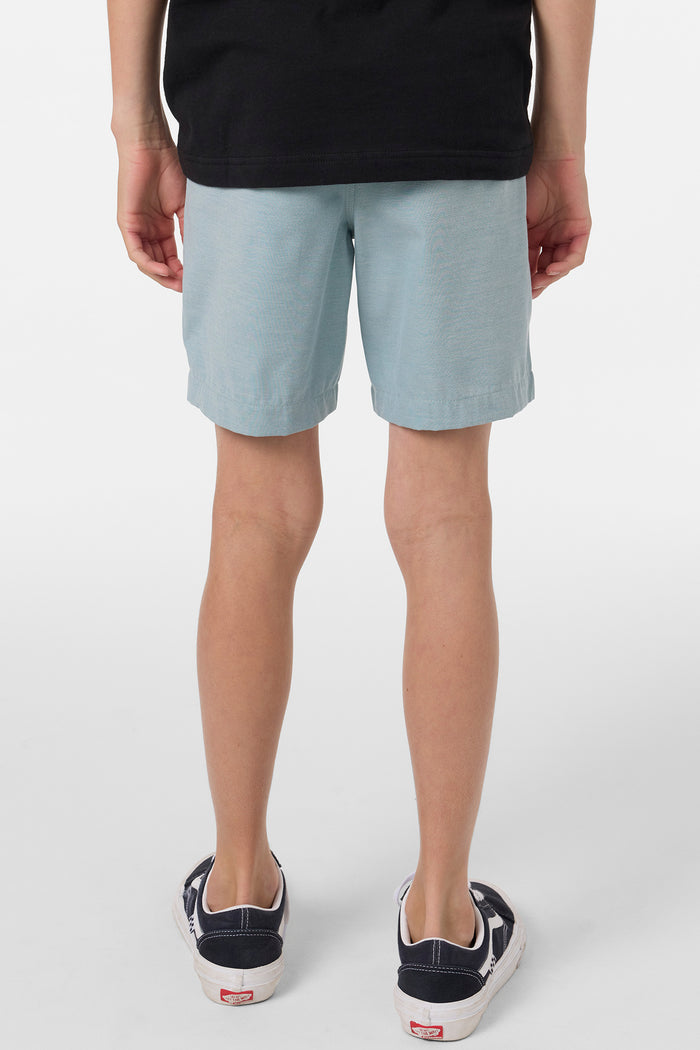 Boy's Reserve Light Check Elastic Waist 16" Hybrid Shorts - Stone Blue | O'Neill