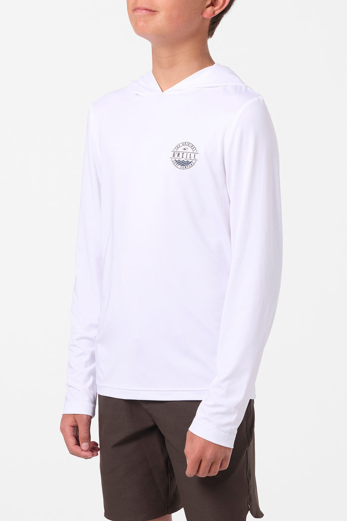 Boy's TRVLR UPF Hooded Blaze Long Sleeve Shirt - White | O'Neill