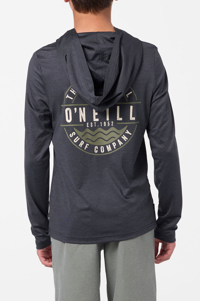 Boy's TRVLR UPF Hooded Blaze Long Sleeve Shirt - Hthr Black | O'Neill