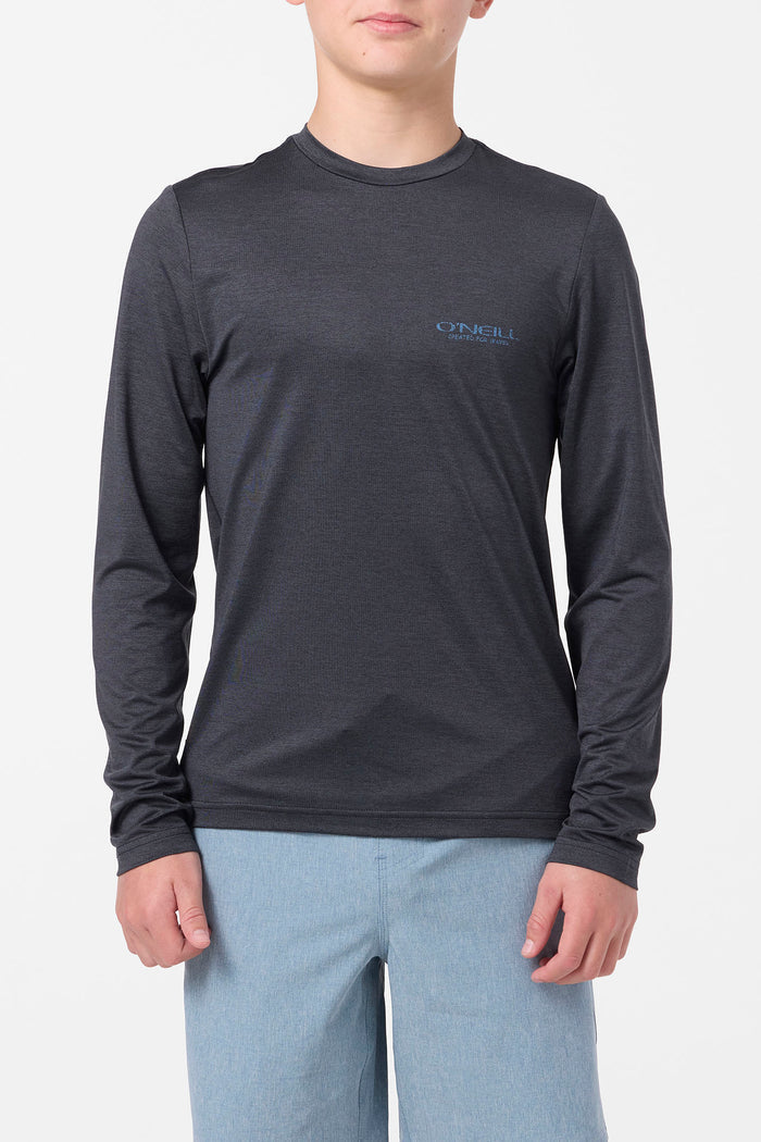 Boy's TRVLR UPF Stacked Long Sleeve Shirt - Hthr Black | O'Neill