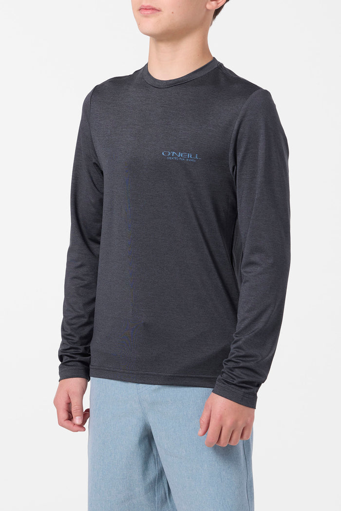 Boy's TRVLR UPF Stacked Long Sleeve Shirt - Hthr Black | O'Neill