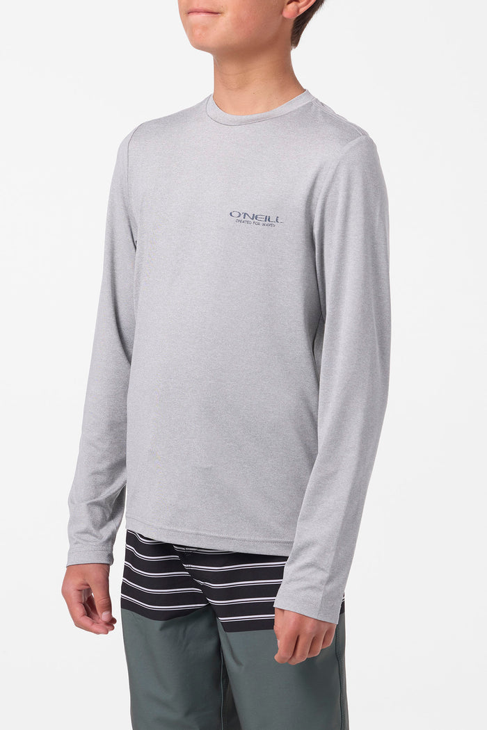Boy's TRVLR UPF Stacked Long Sleeve Shirt - Heather Grey | O'Neill