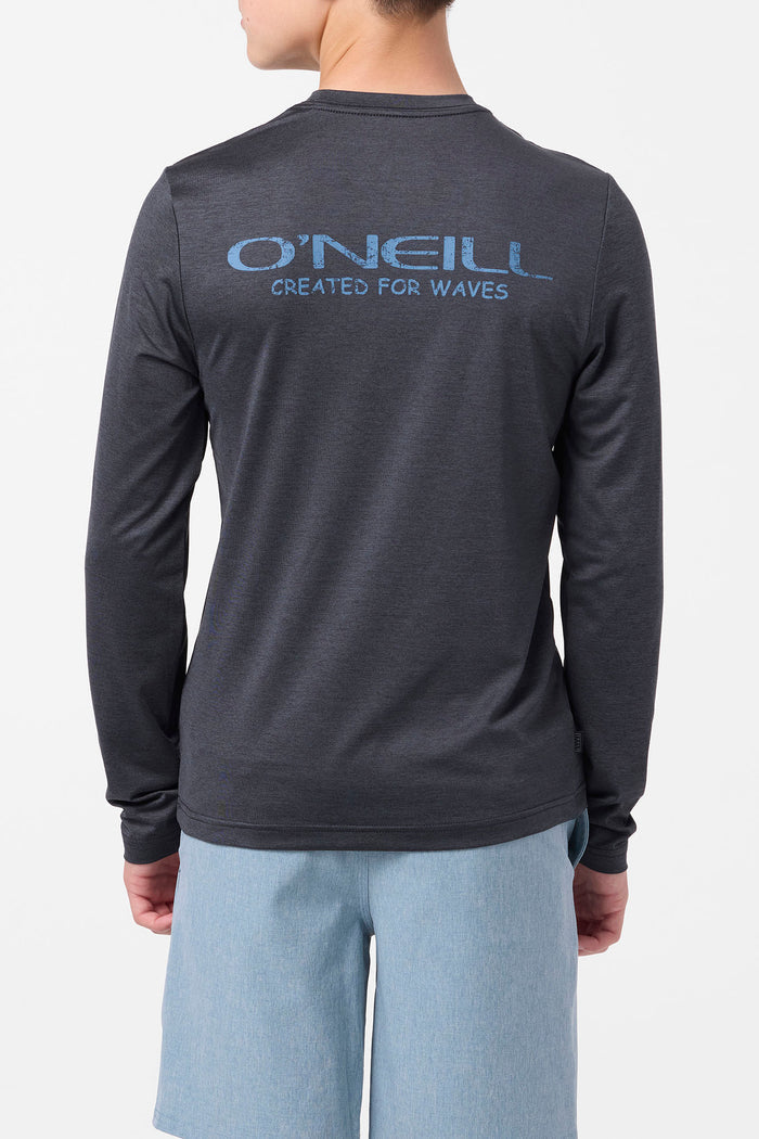 Boy's TRVLR UPF Stacked Long Sleeve Shirt - Hthr Black | O'Neill