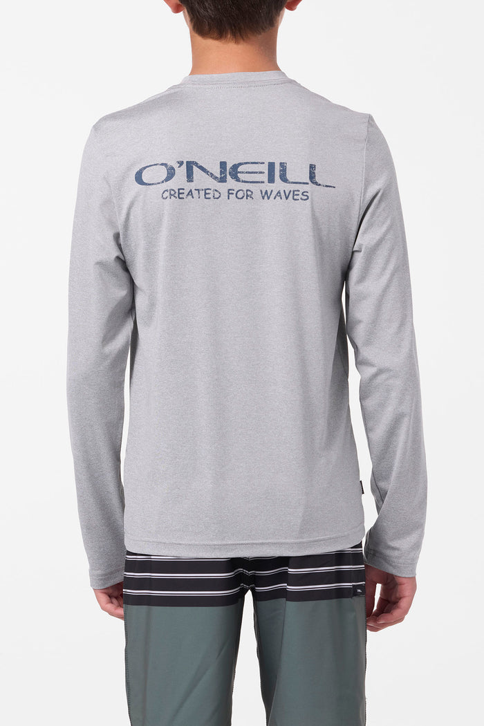 Boy's TRVLR UPF Stacked Long Sleeve Shirt - Heather Grey | O'Neill