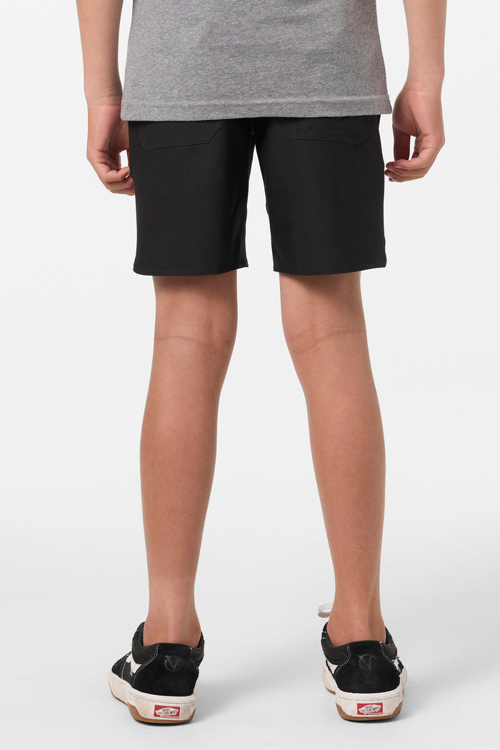 Boy's Utility Scallop Hybrid 16" Hybrid Shorts - Black | O'Neill