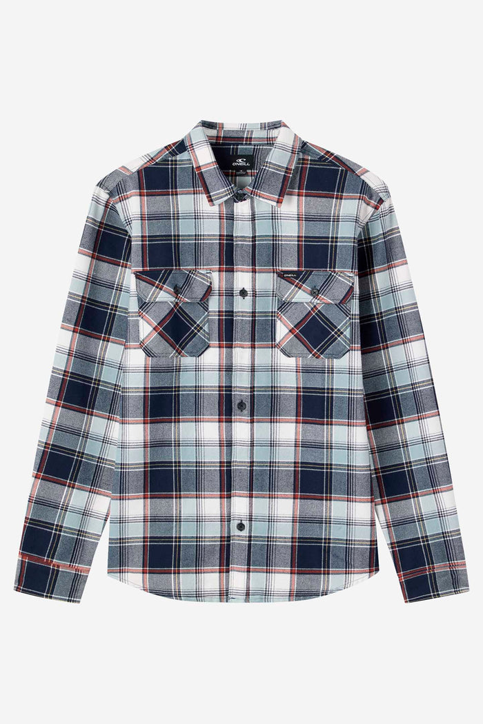 Boy's Winslow Plaid Flannel Long Sleeve Shirt - Navy | O'Neill