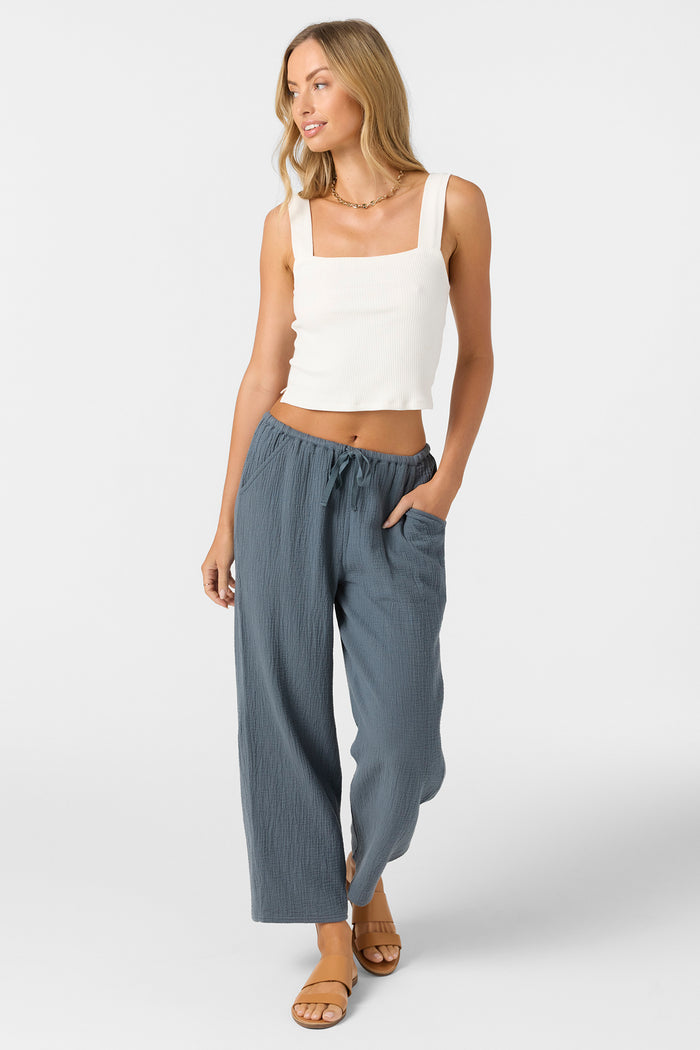 Brenda Crinkle Double Gauze Beach Pants - Slate | O'Neill