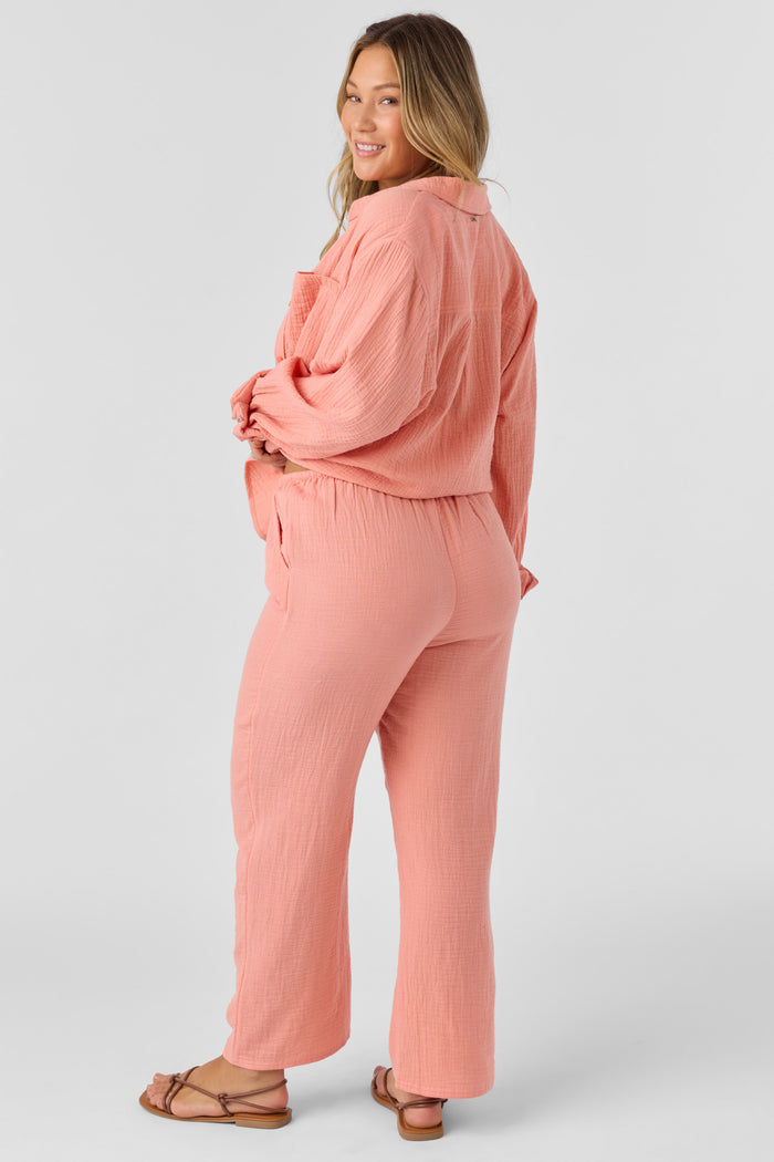 Brenda Crinkle Double Gauze Beach Pants - Canyon Clay | O'Neill