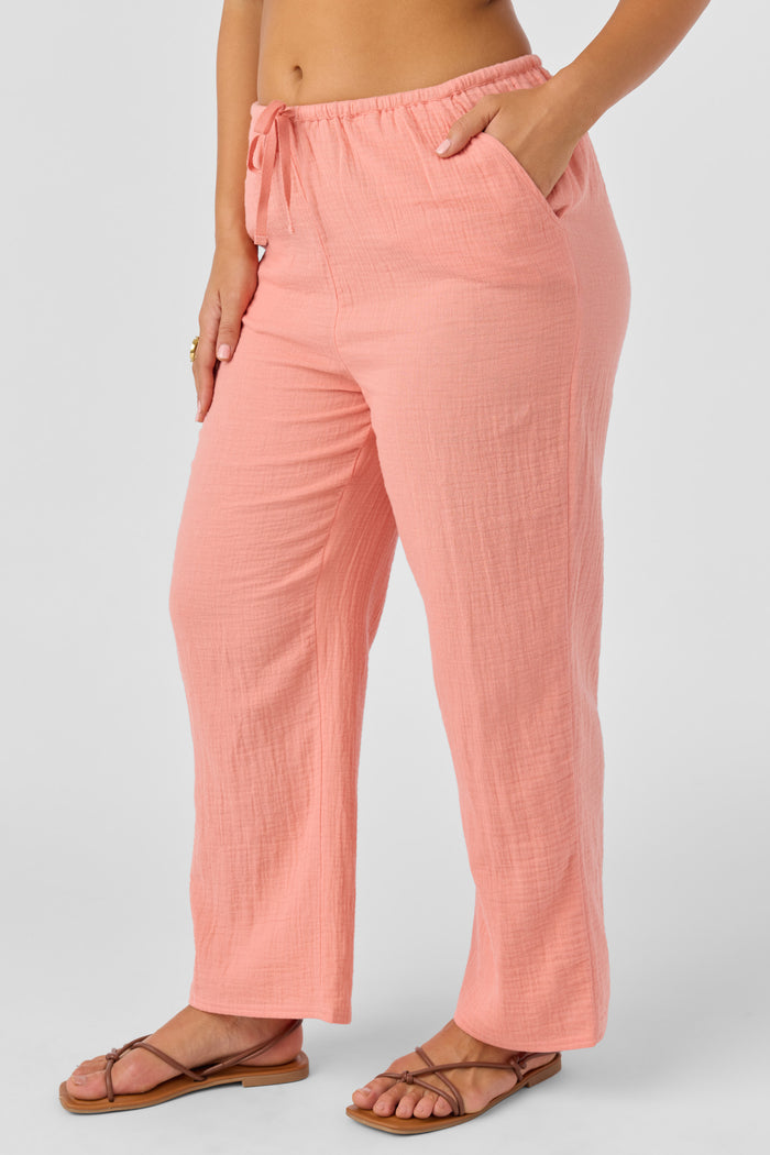 Brenda Crinkle Double Gauze Beach Pants - Canyon Clay | O'Neill