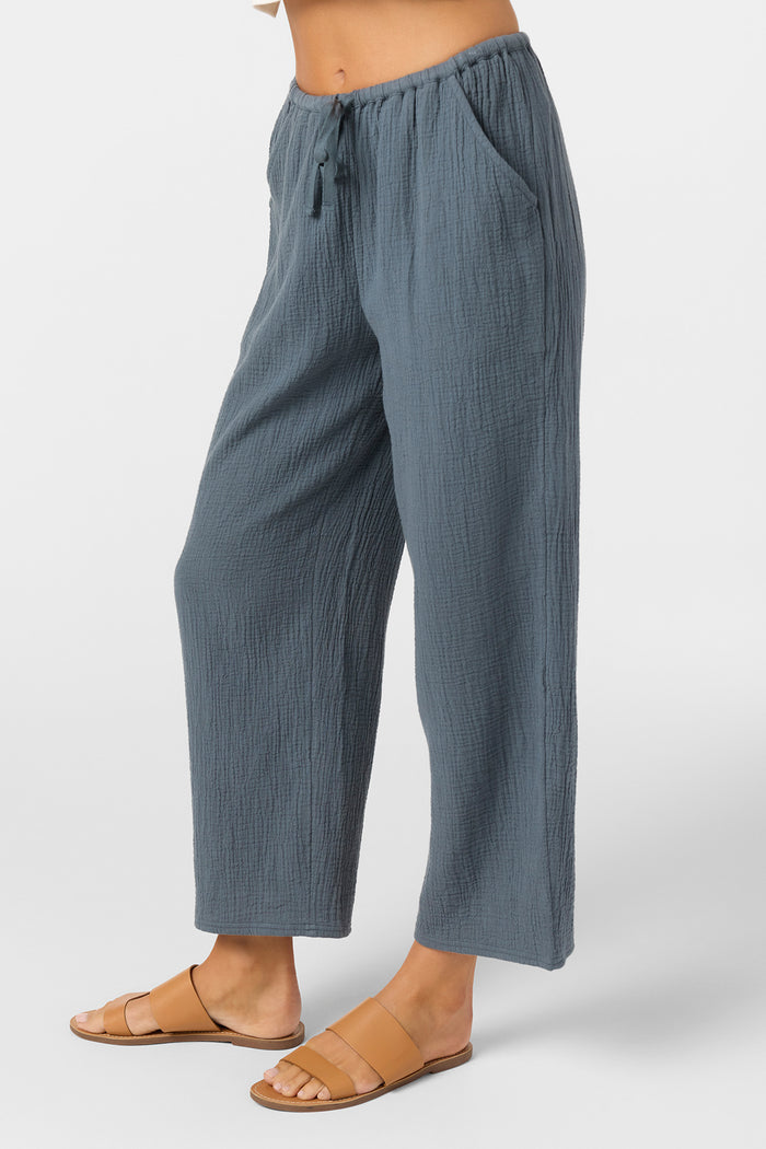 Brenda Crinkle Double Gauze Beach Pants - Slate | O'Neill