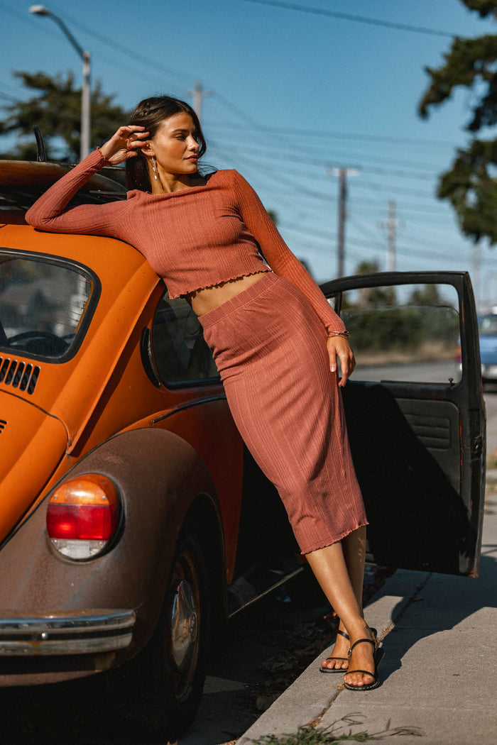 Brennan Knit Midi Skirt - Cedar Wood | O'Neill