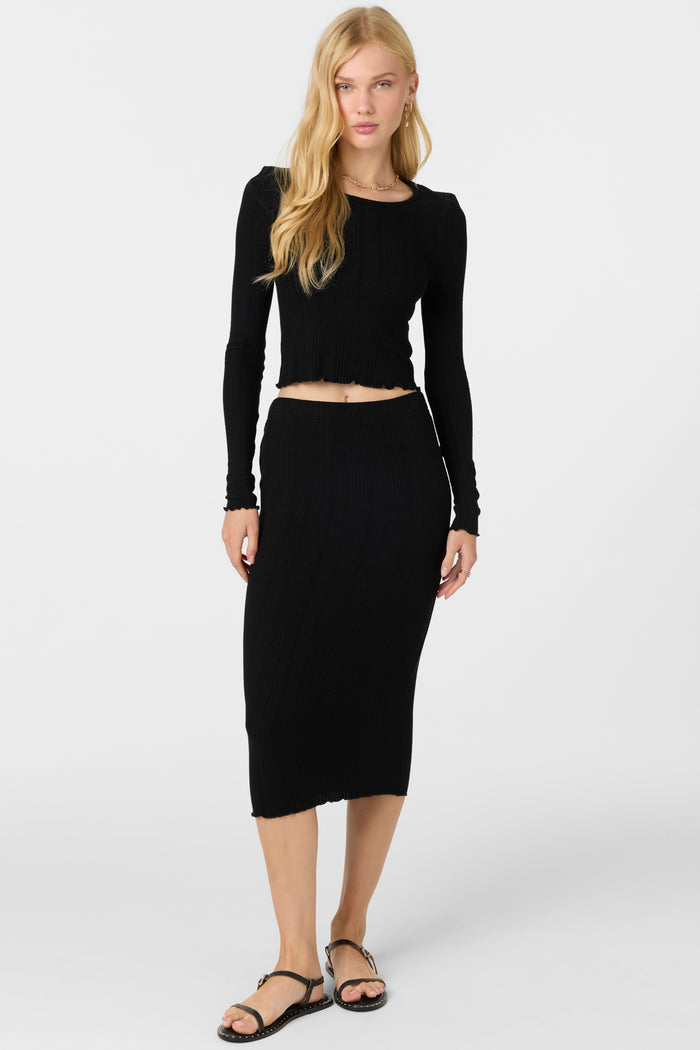 Brennan Knit Midi Skirt - Black | O'Neill