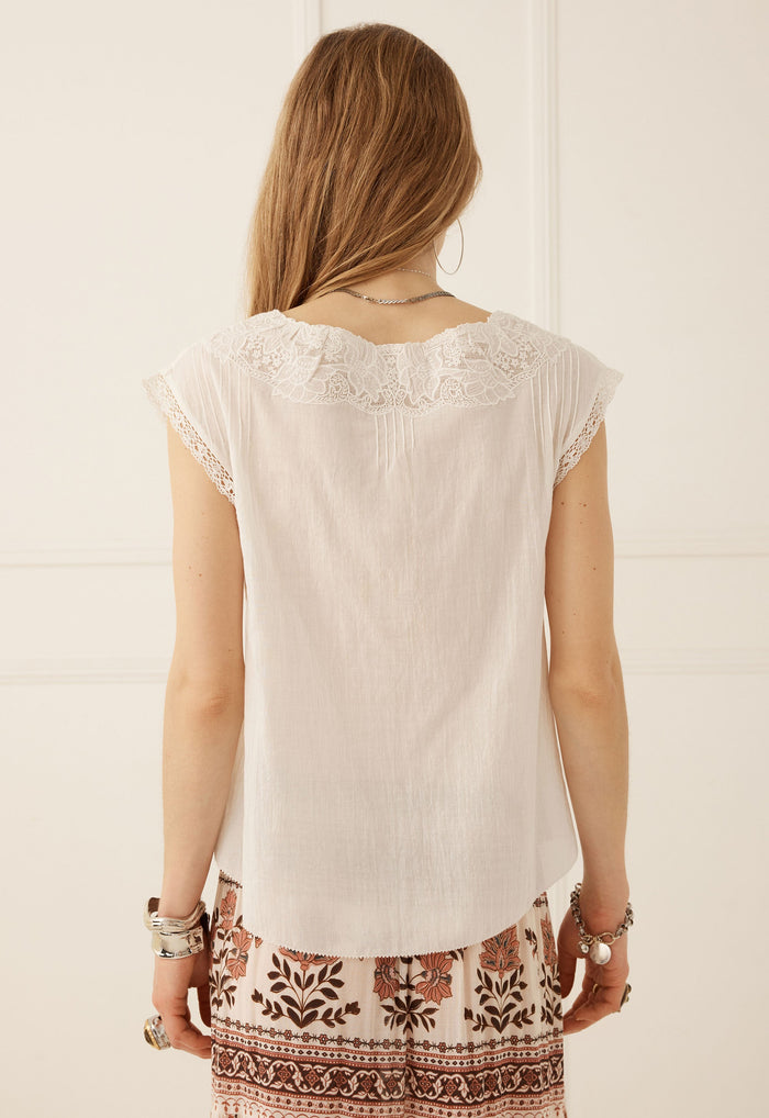 Bridget Lace Cami - Pearl