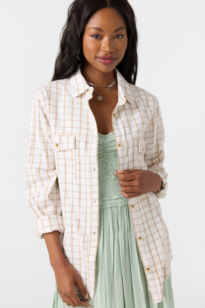 Brooks Flannel Long Sleeve Top - Winter White | O'Neill