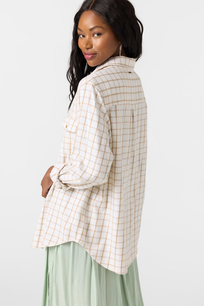 Brooks Flannel Long Sleeve Top - Winter White | O'Neill
