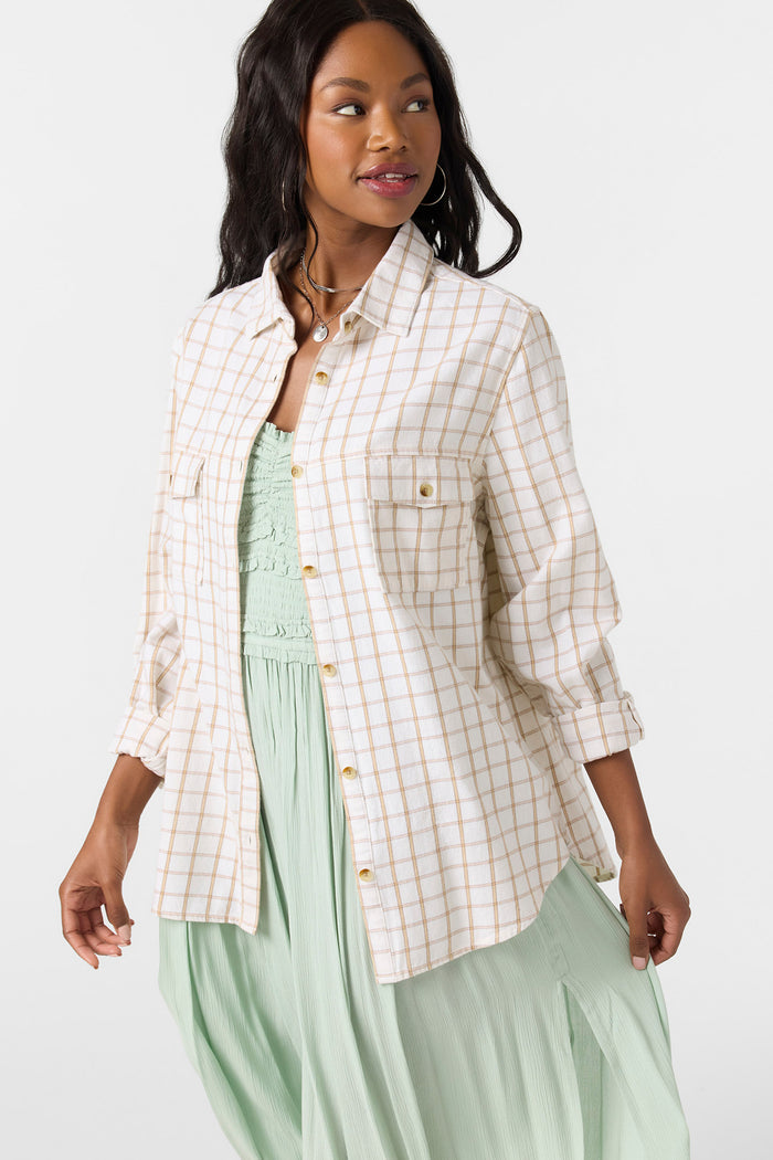 Brooks Flannel Long Sleeve Top - Winter White | O'Neill