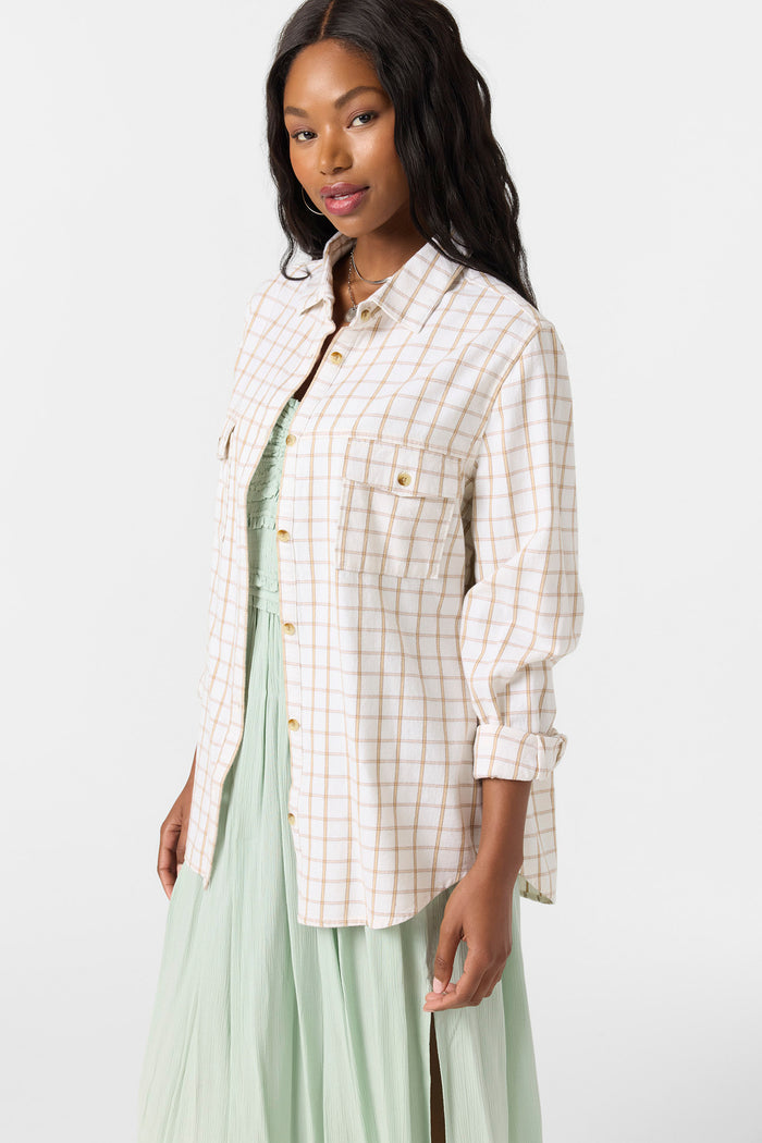 Brooks Flannel Long Sleeve Top - Winter White | O'Neill