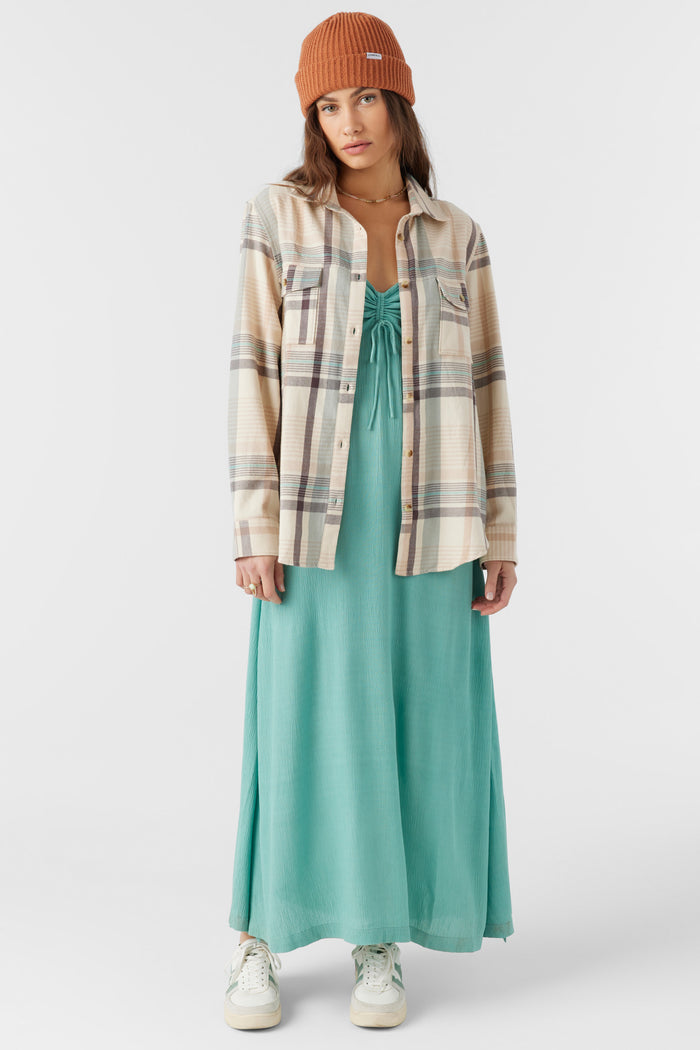 Brooks Flannel Oversized Fit Shirt - Mother Of Pearl | O'Neill