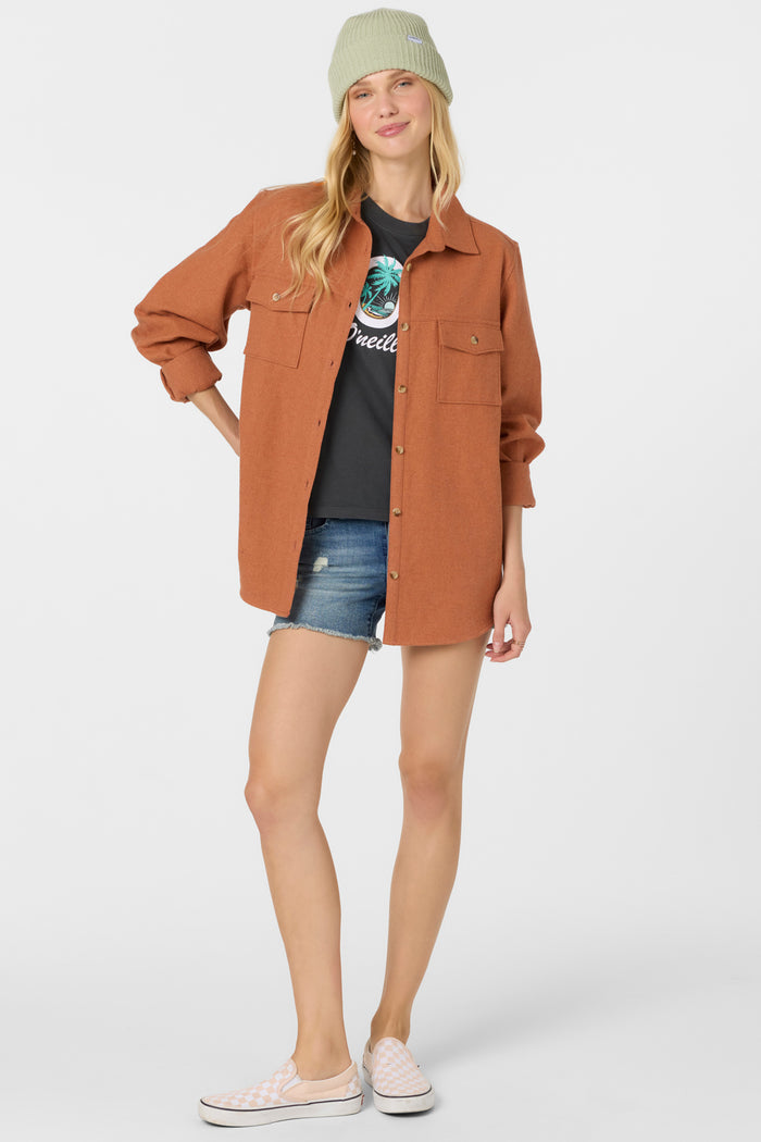 Brooks Flannel Oversized Fit Shirt - Cedar Wood | O'Neill