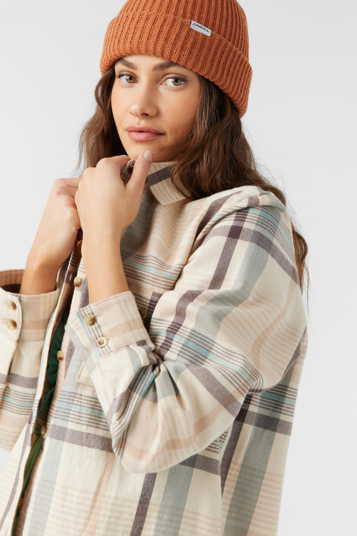 Brooks Flannel Oversized Fit Shirt - Mother Of Pearl | O'Neill