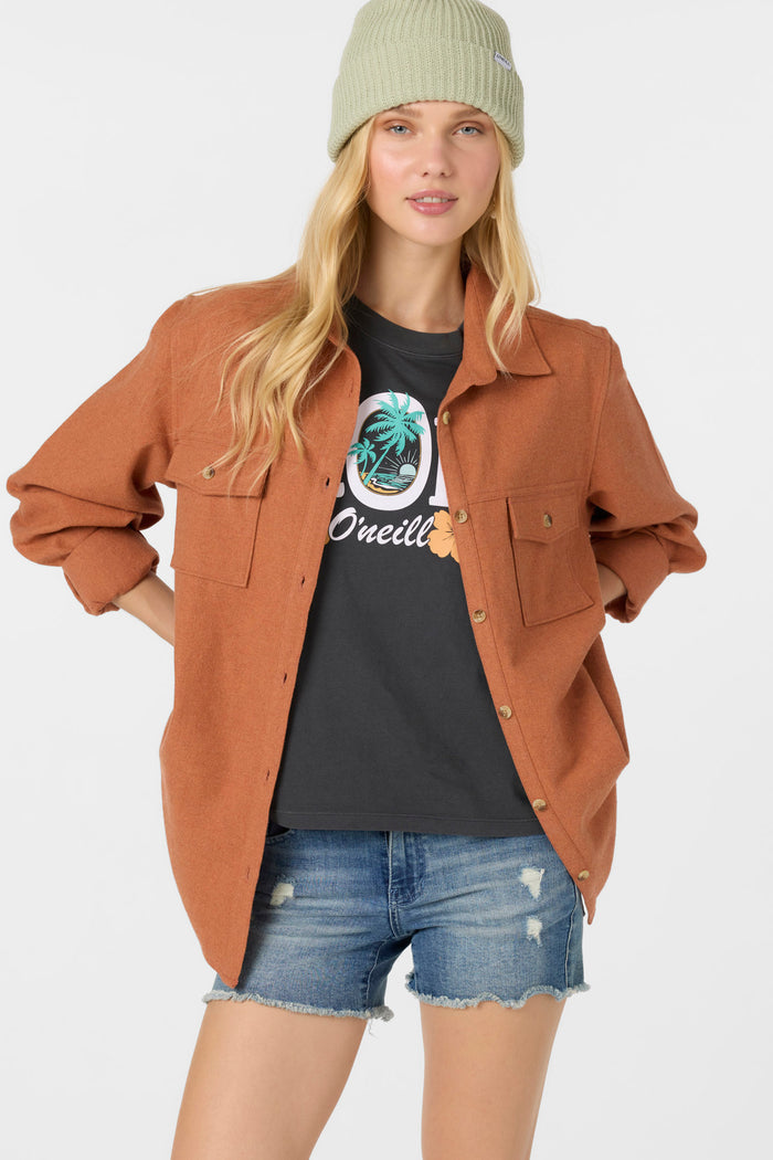 Brooks Flannel Oversized Fit Shirt - Cedar Wood | O'Neill