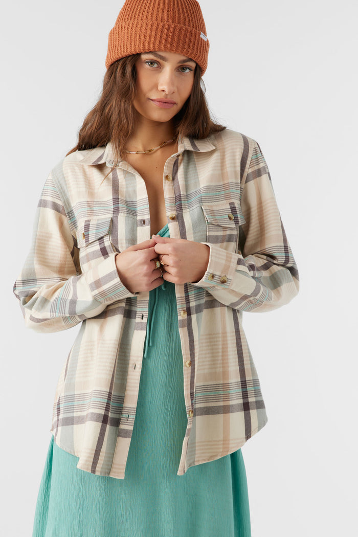 Brooks Flannel Oversized Fit Shirt - Mother Of Pearl | O'Neill