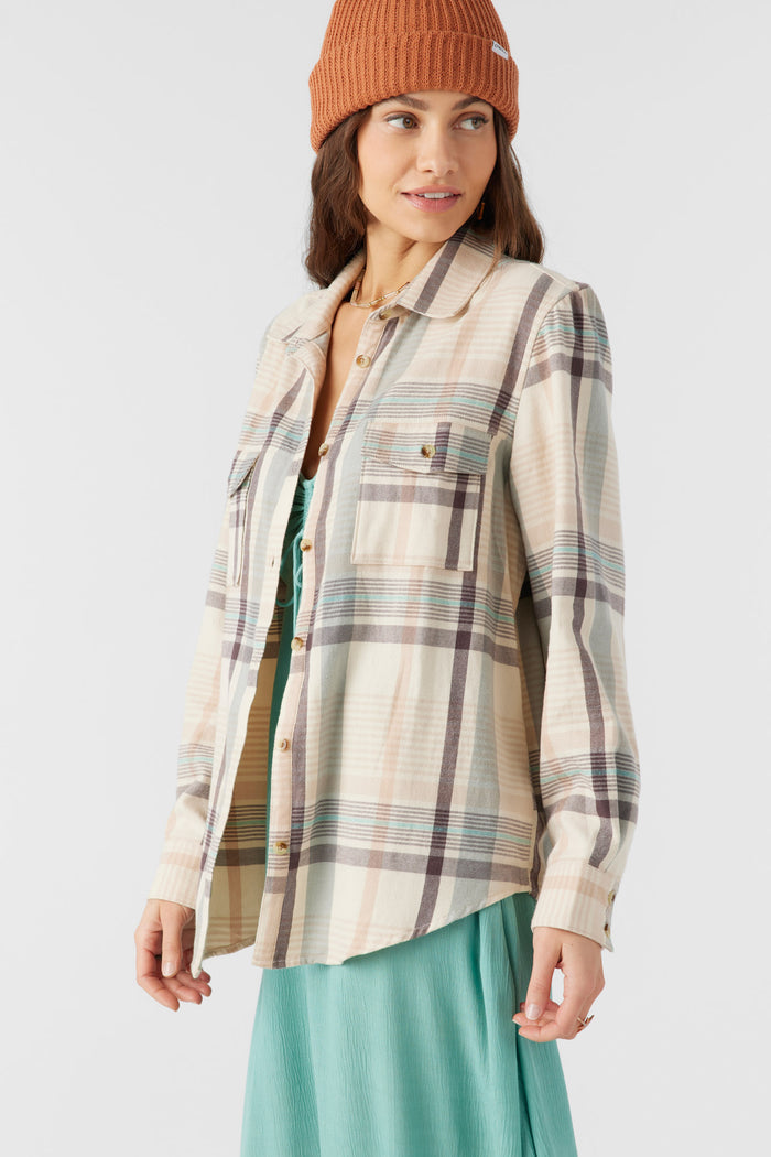 Brooks Flannel Oversized Fit Shirt - Mother Of Pearl | O'Neill