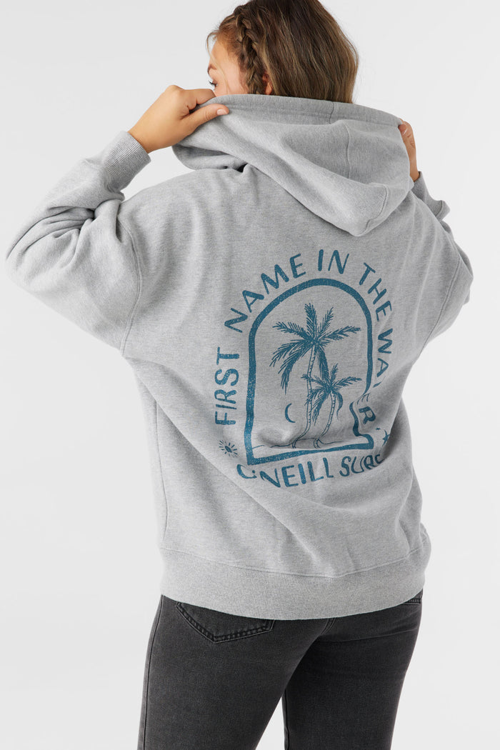 Byron Hooded Oversized Zip Fleece Jacket - Heather Grey | O'Neill