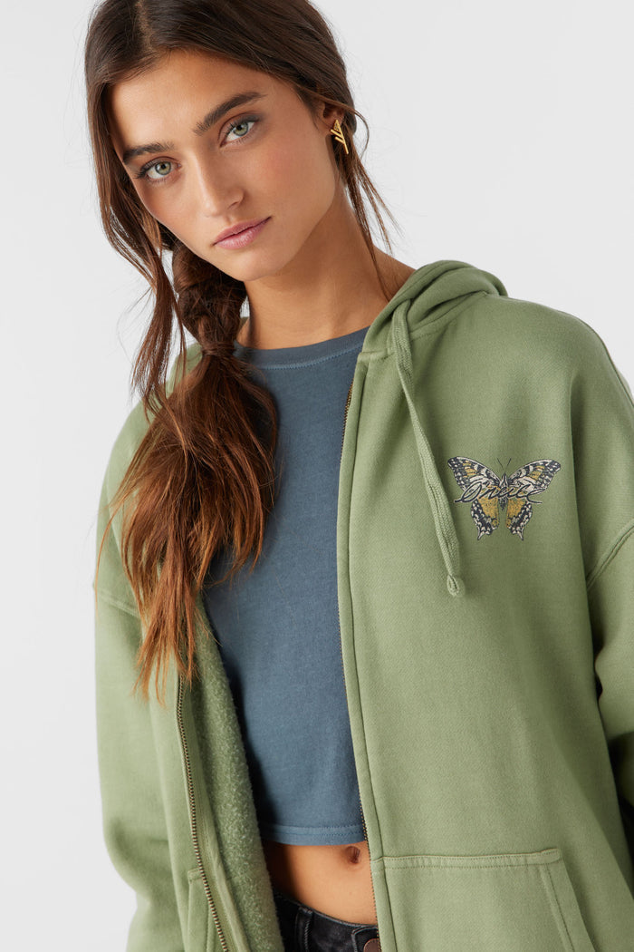 Byron Hooded Oversized Zip Fleece Jacket -  | O'Neill