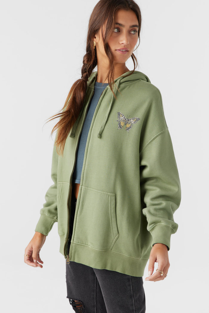 Byron Hooded Oversized Zip Fleece Jacket -  | O'Neill