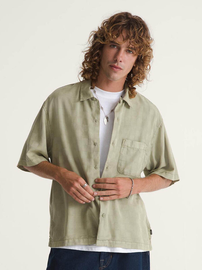 Camisa M/C Hombre Van Doren Tencel Che Beige/Crudo Vans