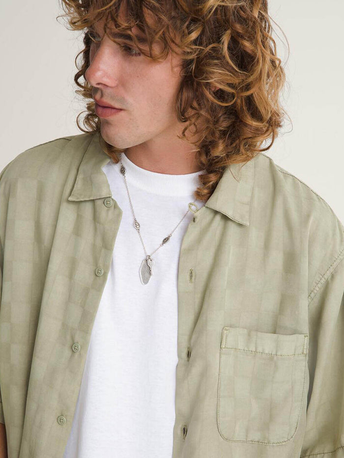Camisa M/C Hombre Van Doren Tencel Che Beige/Crudo Vans