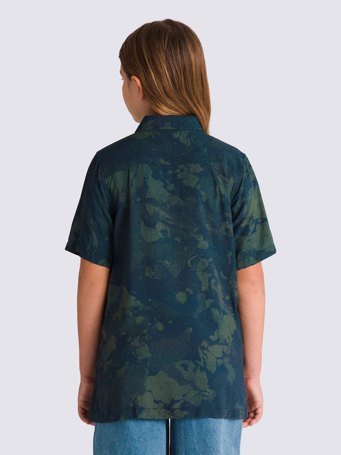 Camisa Manga Corta Nino Vans Loose Camp Coll Azul Oscuro Vans